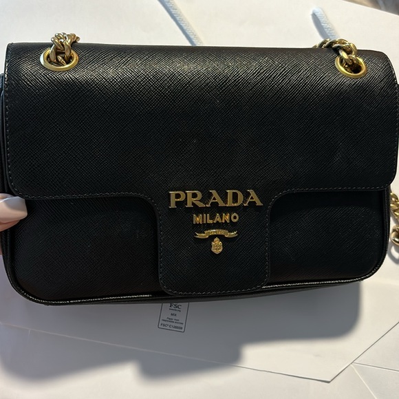 Prada  Saffiano Chain Shoulder Bag - Picture 12 of 13